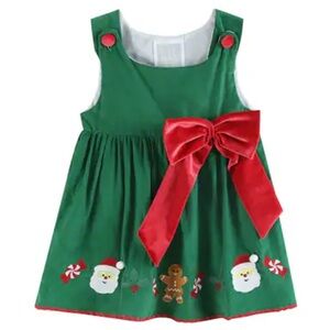 Lil Cactus Green Red White Cotton Fine Corduroy Christmas Dress Girl 18M-24M NWT